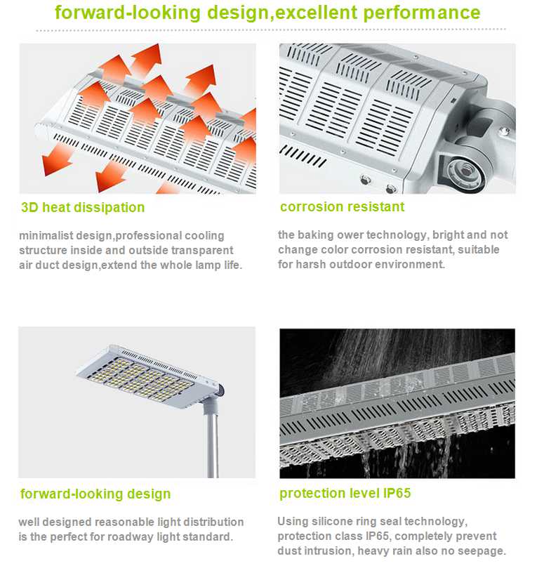 High Brightness 150 watt  Outdoor Led Street Lights Rain-proof tructure